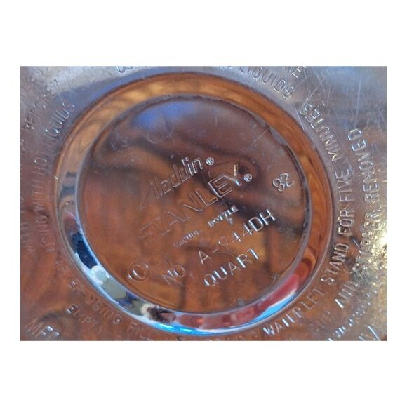 Stanley Vintage Made in USA Aladdin Green Vacuum Bottle Thermos A-944DH Quart - Picture 13 of 16